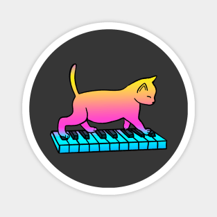 Cat Playing Piano Magnet